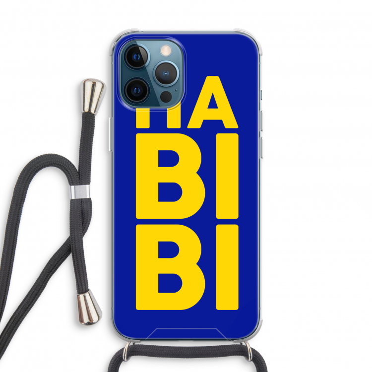 Habibi Blue: iPhone 12 Pro Transparant Hoesje met koord