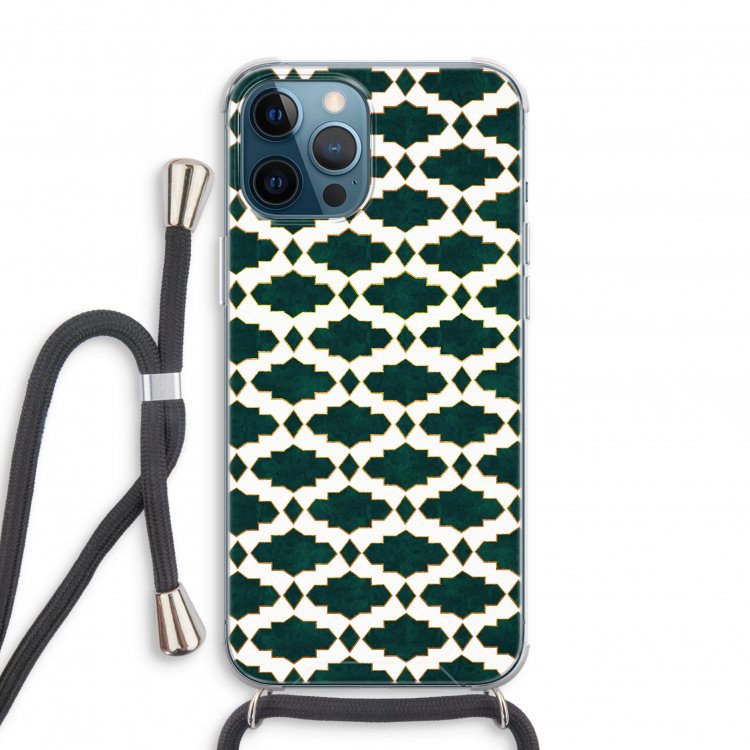 Moroccan tiles: iPhone 12 Pro Transparant Hoesje met koord