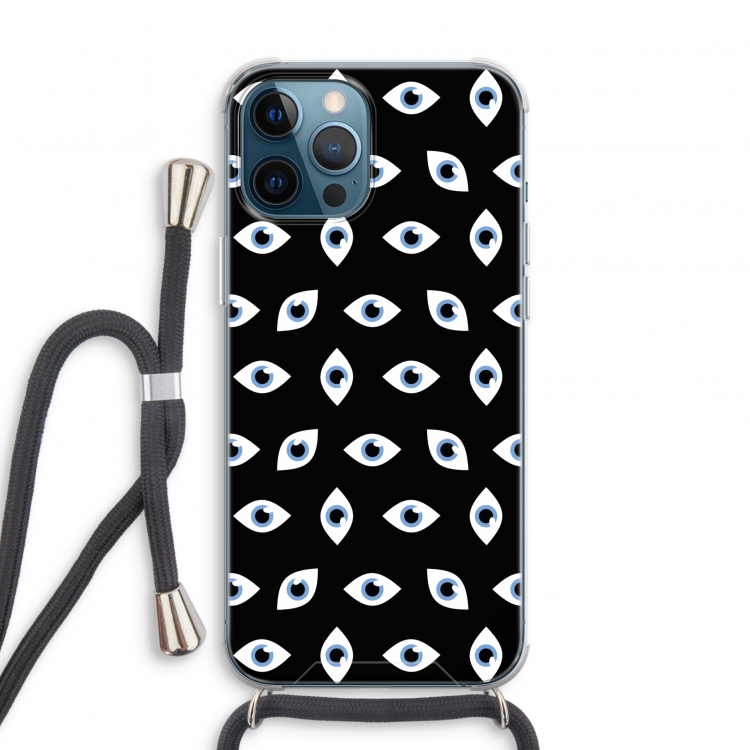 Eyes pattern: iPhone 12 Pro Transparant Hoesje met koord