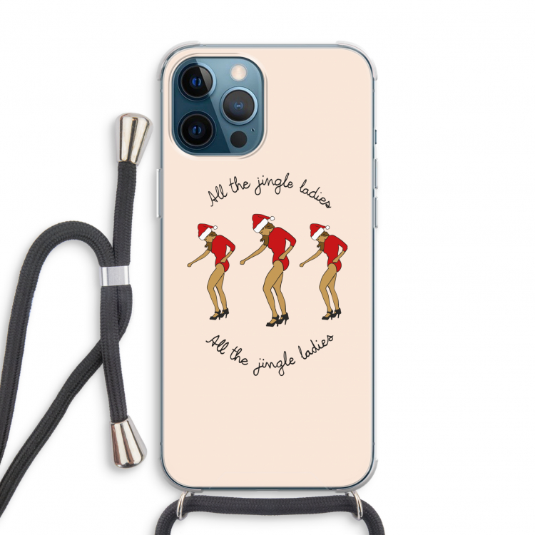 Jingle Ladies: iPhone 12 Pro Transparant Hoesje met koord
