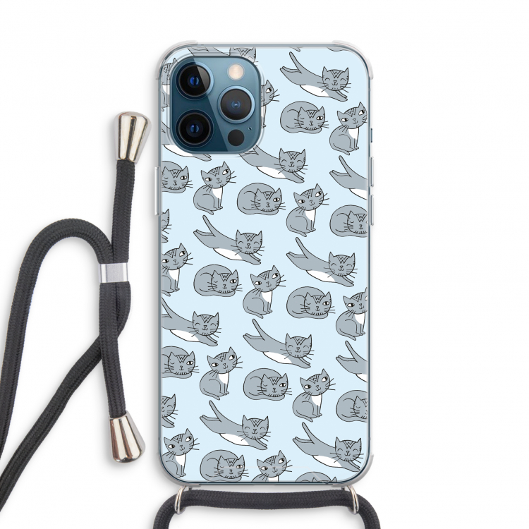 Poezen: iPhone 12 Pro Transparant Hoesje met koord