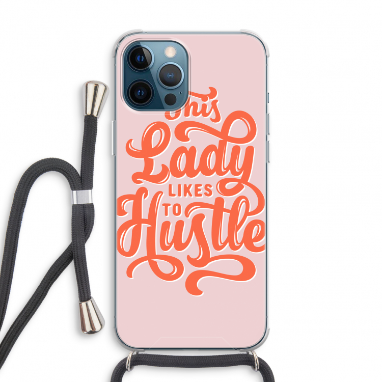 Hustle Lady: iPhone 12 Pro Transparant Hoesje met koord