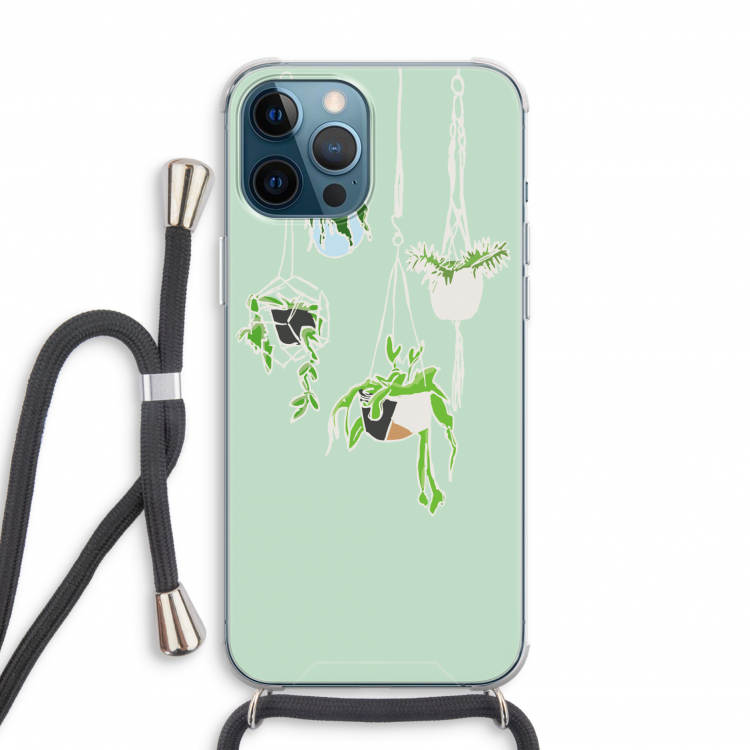 Hang In There: iPhone 12 Pro Transparant Hoesje met koord