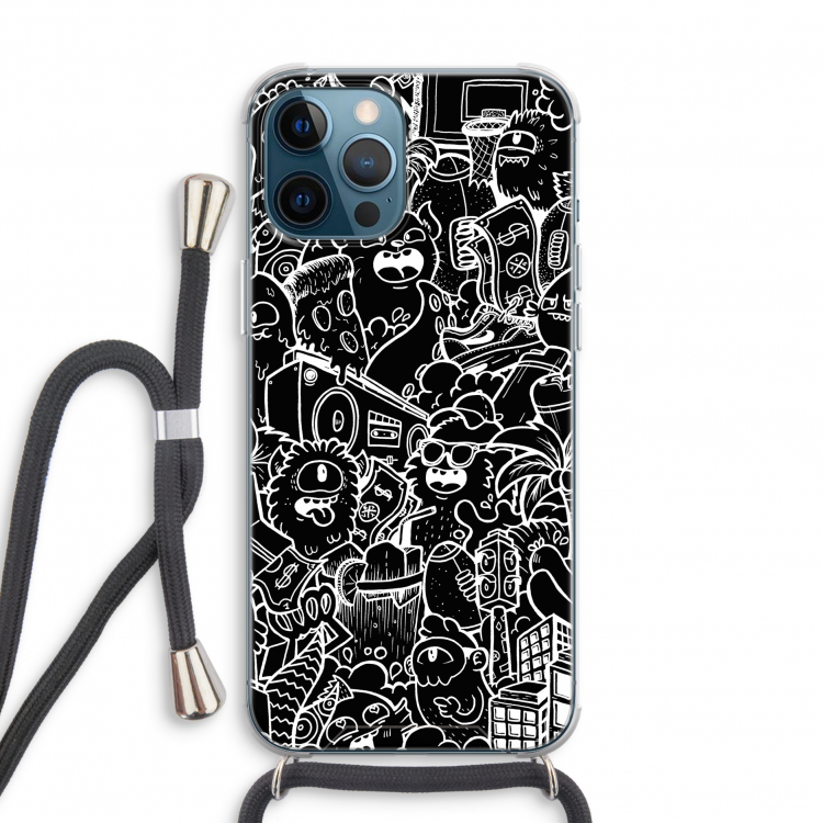 Vexx Black City : iPhone 12 Pro Transparant Hoesje met koord