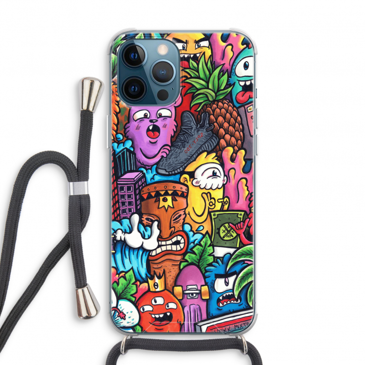 Vexx Mixtape: iPhone 12 Pro Transparant Hoesje met koord