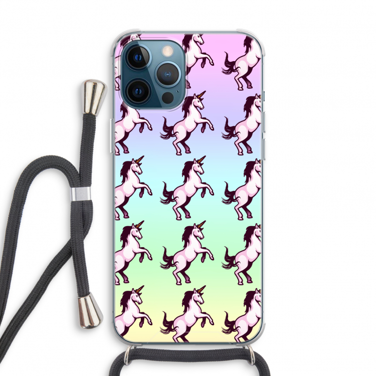 Musketon Unicorn: iPhone 12 Pro Transparant Hoesje met koord