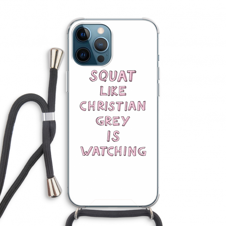 Christian Grey: iPhone 12 Pro Transparant Hoesje met koord