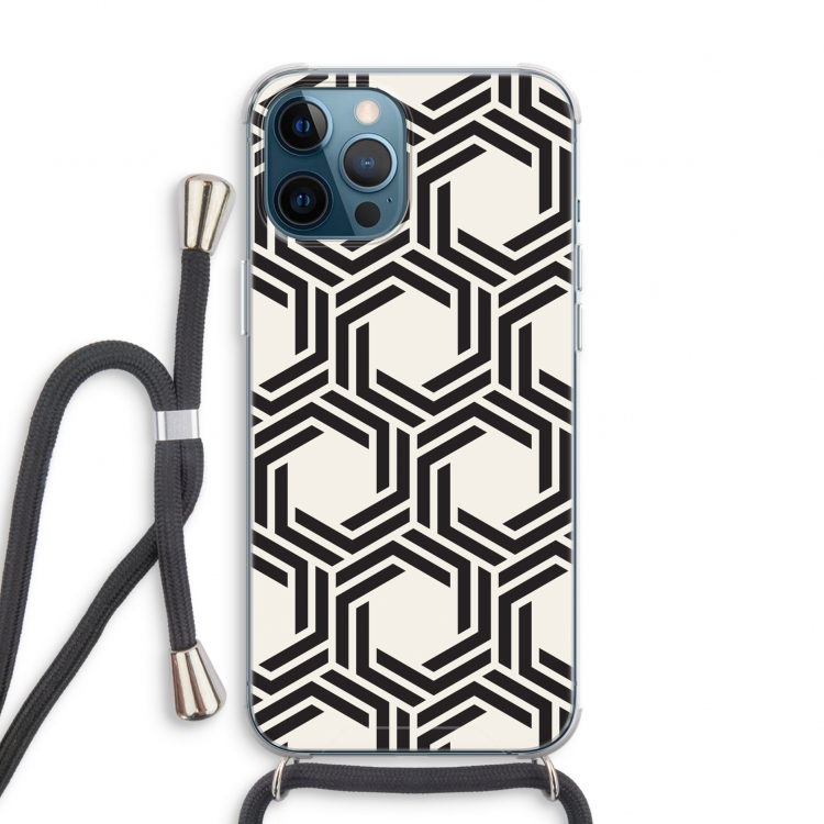 Geometrisch patroon: iPhone 12 Pro Transparant Hoesje met koord