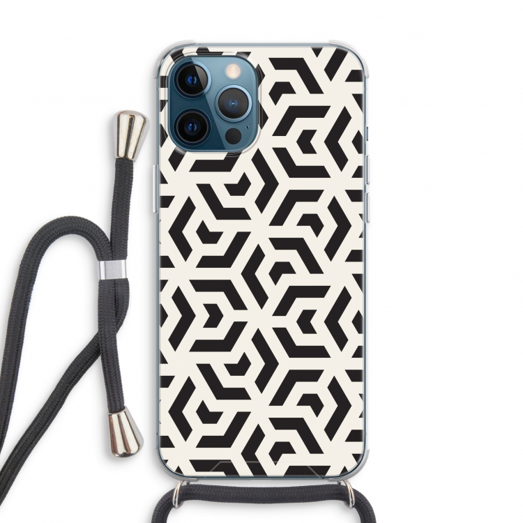 Crazy pattern: iPhone 12 Pro Transparant Hoesje met koord