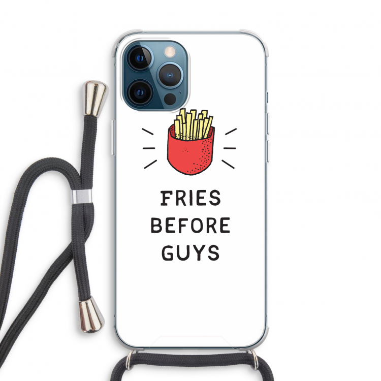Fries before guys: iPhone 12 Pro Transparant Hoesje met koord