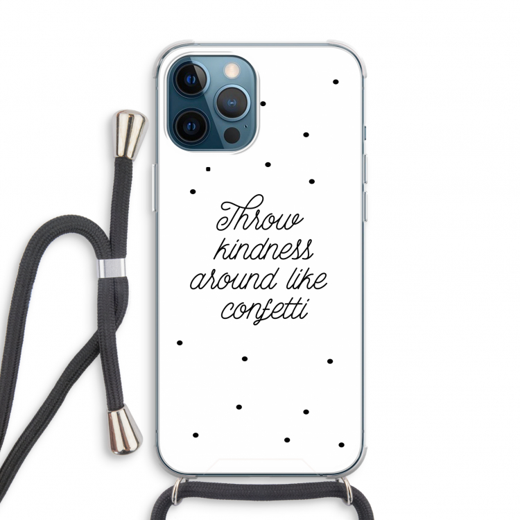Confetti: iPhone 12 Pro Transparant Hoesje met koord