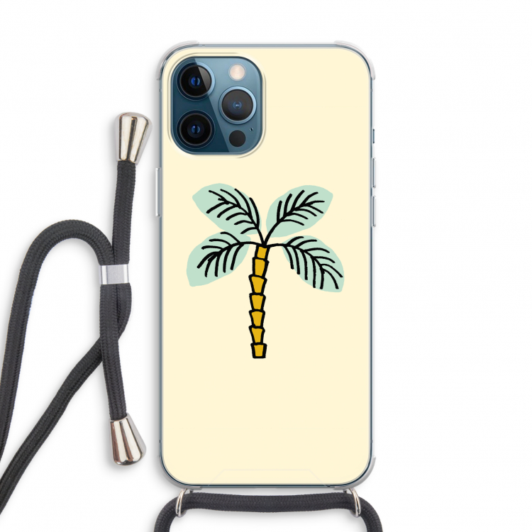 Palmboom: iPhone 12 Pro Transparant Hoesje met koord