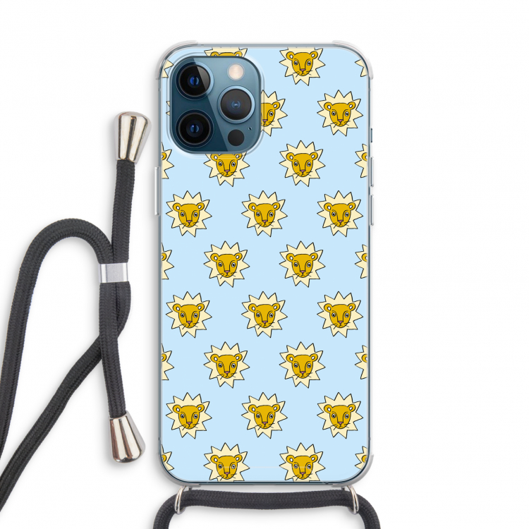 Leeuwenkoppen: iPhone 12 Pro Transparant Hoesje met koord