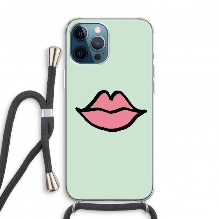 Kusje: iPhone 12 Pro Transparant Hoesje met koord