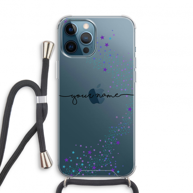 Sterren: iPhone 12 Pro Transparant Hoesje met koord