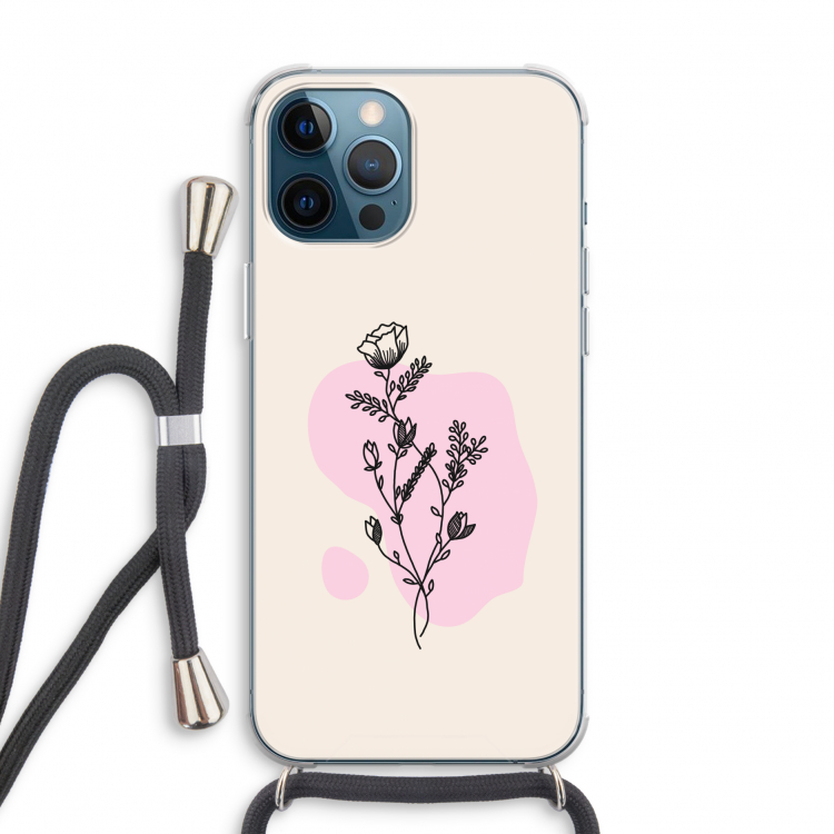 Roses are red: iPhone 12 Pro Transparant Hoesje met koord