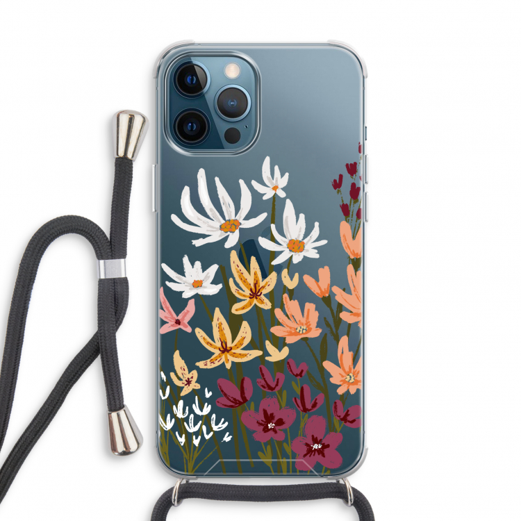Painted wildflowers: iPhone 12 Pro Transparant Hoesje met koord
