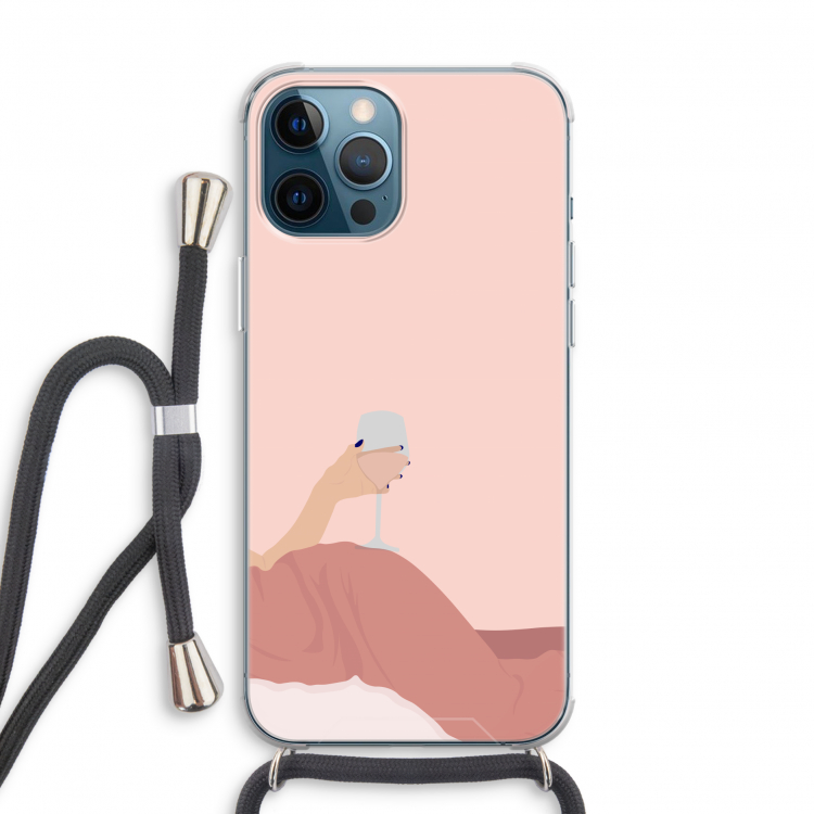 Wine: iPhone 12 Pro Transparant Hoesje met koord