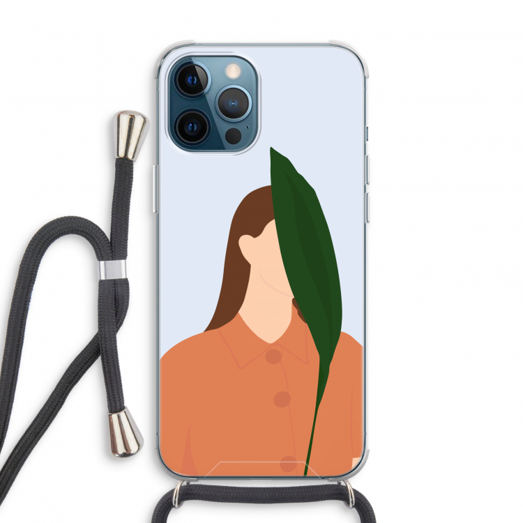 Leaf: iPhone 12 Pro Transparant Hoesje met koord