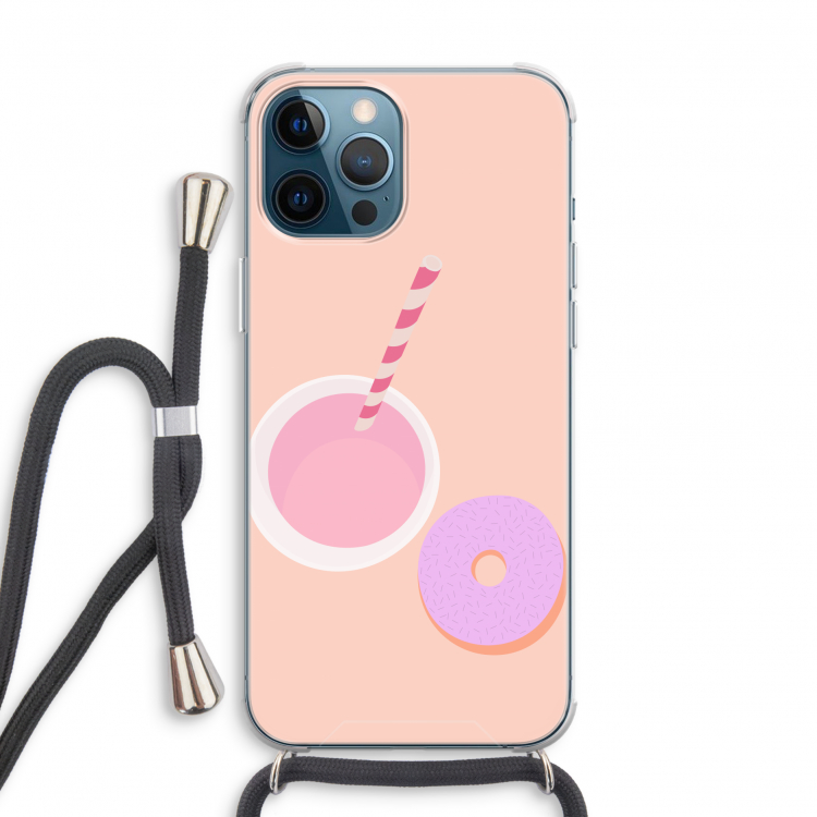 Donut: iPhone 12 Pro Transparant Hoesje met koord