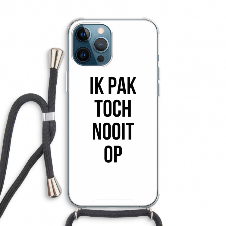 Ik pak nooit op: iPhone 12 Pro Transparant Hoesje met koord