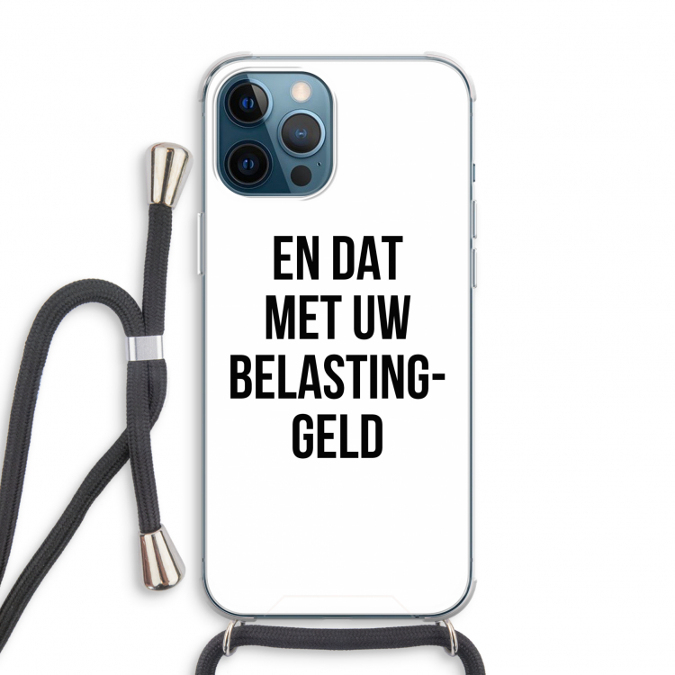 Belastinggeld: iPhone 12 Pro Transparant Hoesje met koord