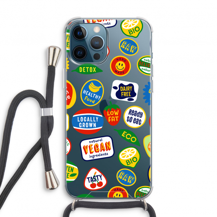 Fruitsticker: iPhone 12 Pro Transparant Hoesje met koord