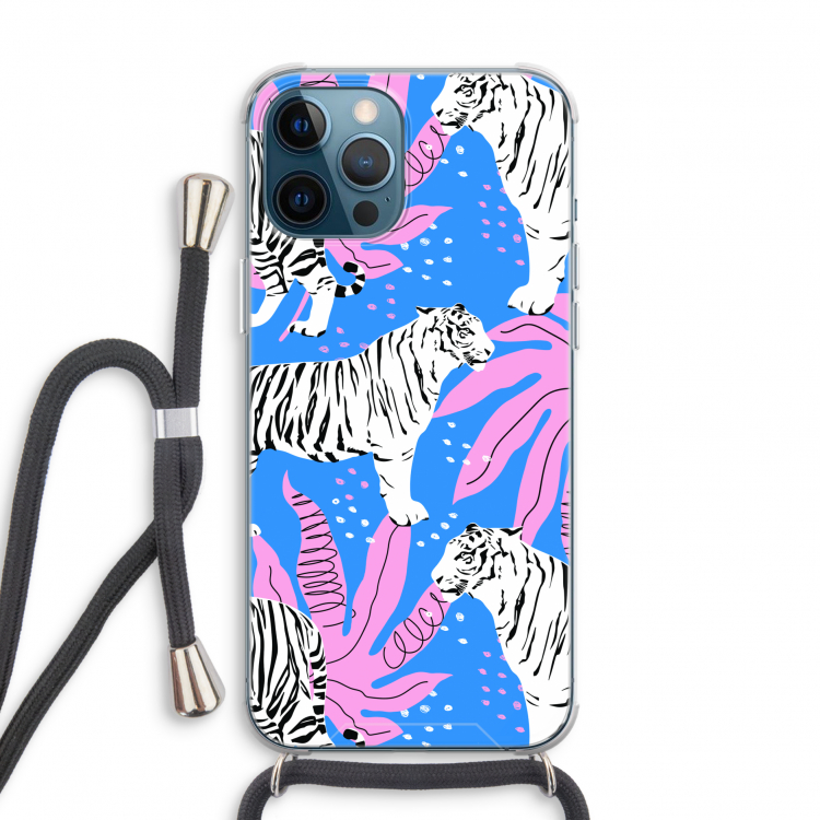 Tijger: iPhone 12 Pro Transparant Hoesje met koord