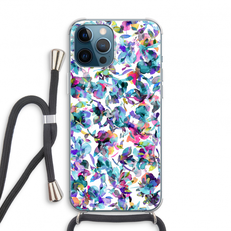 Hibiscus Flowers: iPhone 12 Pro Transparant Hoesje met koord