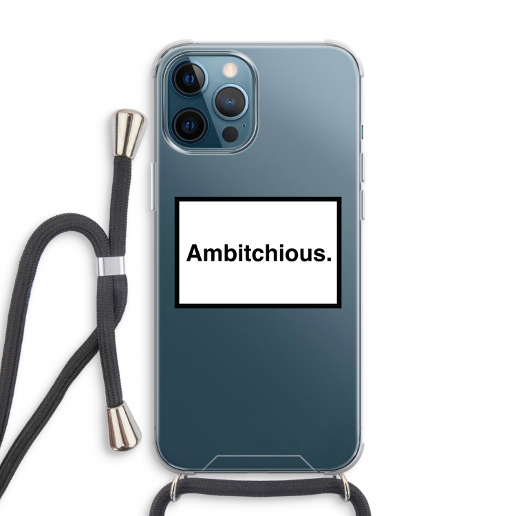 Ambitchious: iPhone 12 Pro Transparant Hoesje met koord