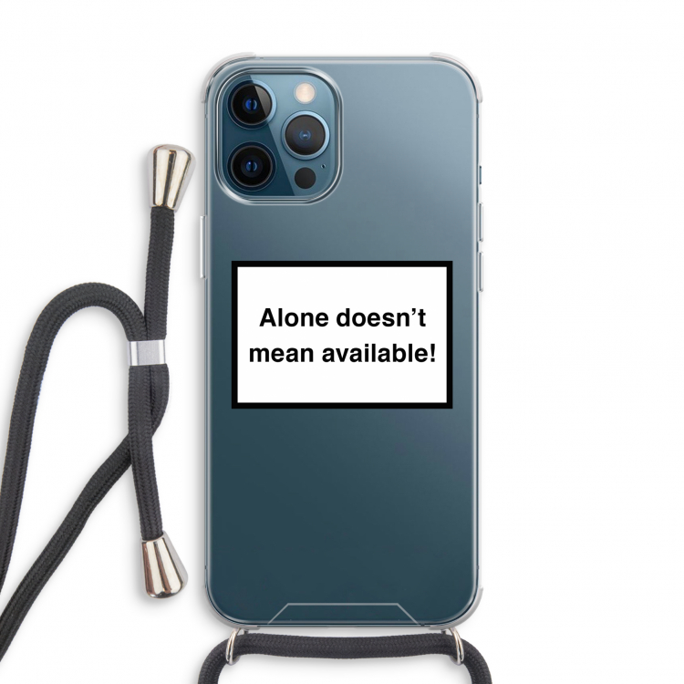 Alone: iPhone 12 Pro Transparant Hoesje met koord