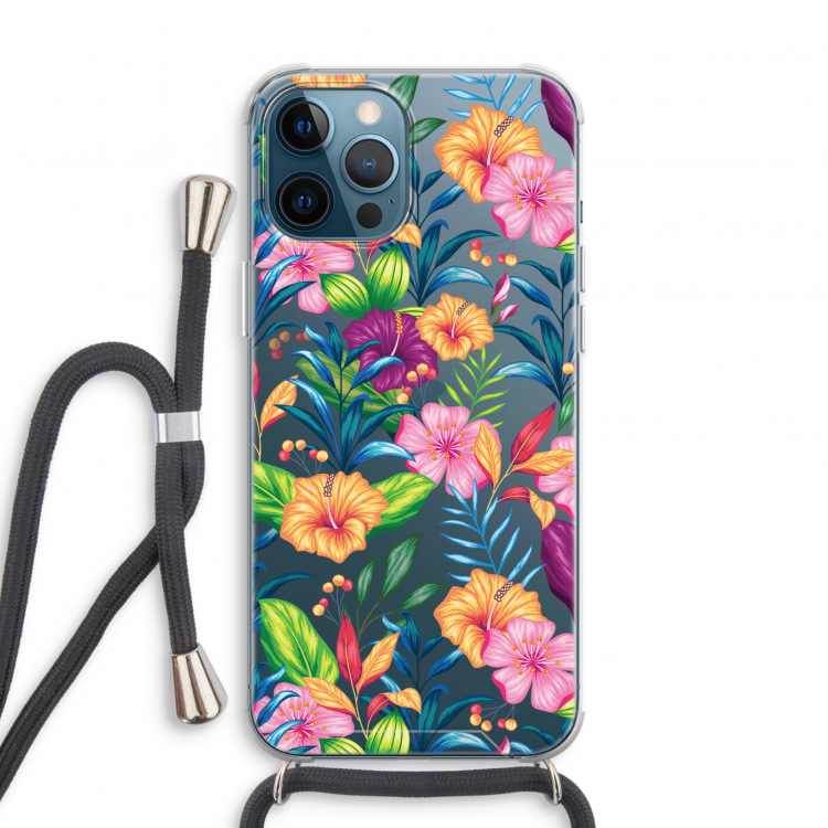 Tropisch 2: iPhone 12 Pro Transparant Hoesje met koord