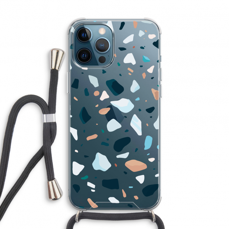 Terrazzo N°13: iPhone 12 Pro Transparant Hoesje met koord