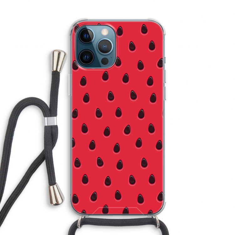 Watermelon: iPhone 12 Pro Transparant Hoesje met koord