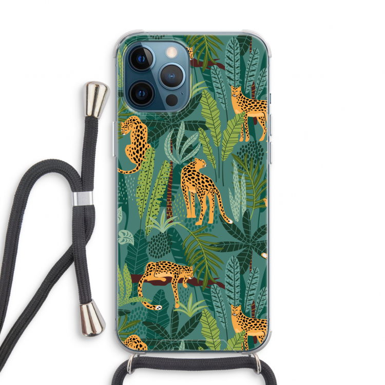 Luipaard 2: iPhone 12 Pro Transparant Hoesje met koord
