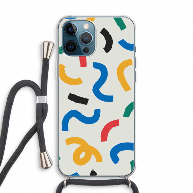 Illustratieve pop 2: iPhone 12 Pro Transparant Hoesje met koord