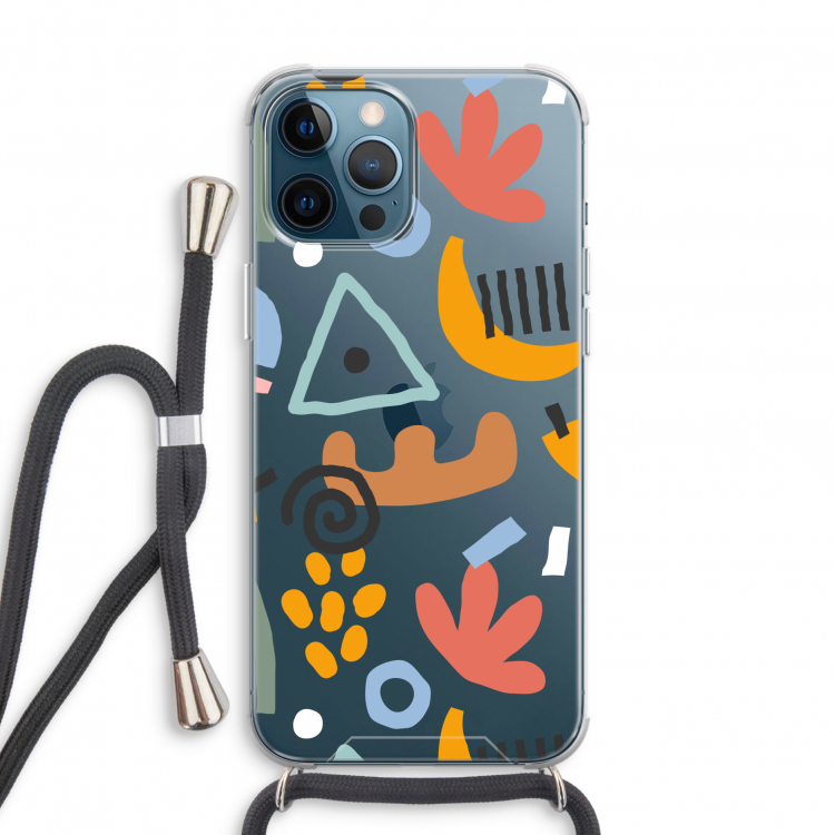 Abstract: iPhone 12 Pro Transparant Hoesje met koord
