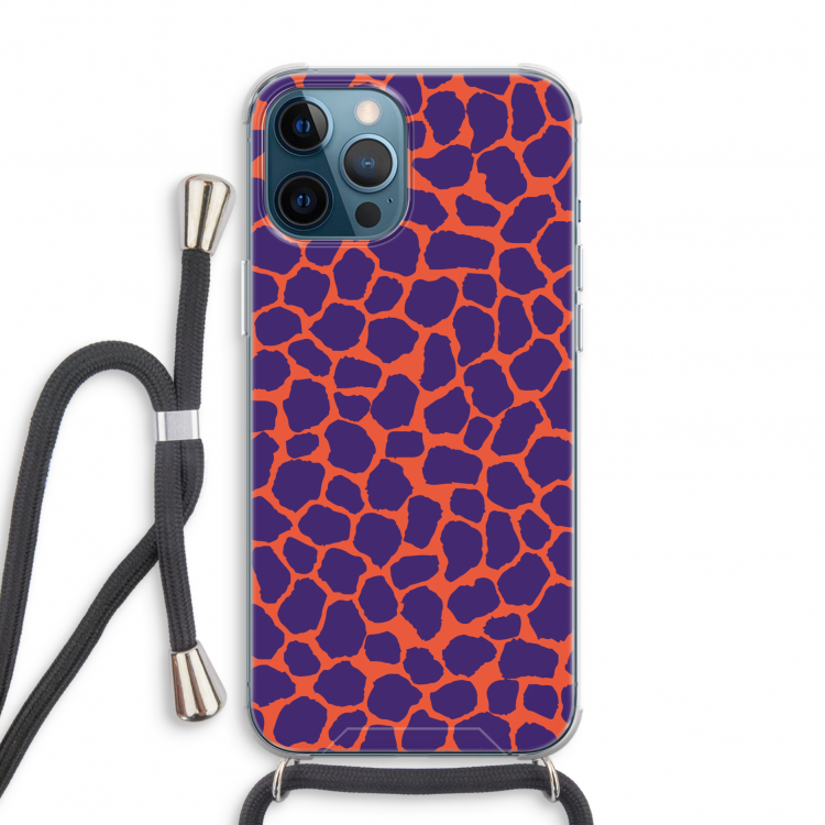 Purple Giraffe: iPhone 12 Pro Transparant Hoesje met koord
