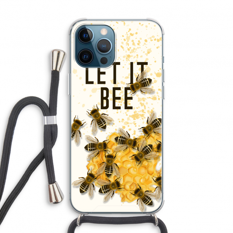 Let it bee: iPhone 12 Pro Transparant Hoesje met koord