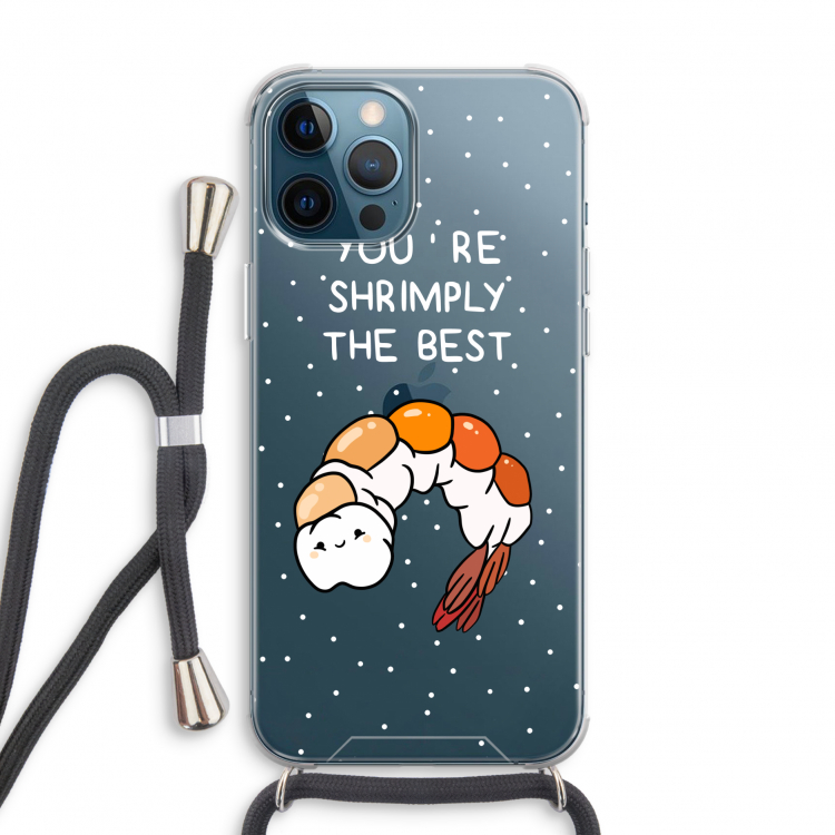 You're Shrimply The Best: iPhone 12 Pro Transparant Hoesje met koord