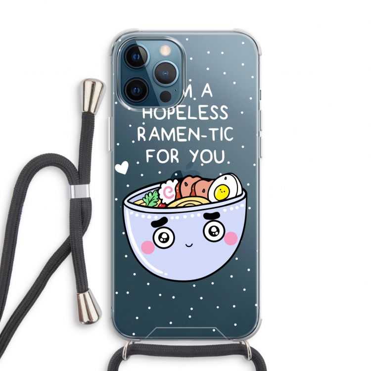 I'm A Hopeless Ramen-Tic For You: iPhone 12 Pro Transparant Hoesje met koord