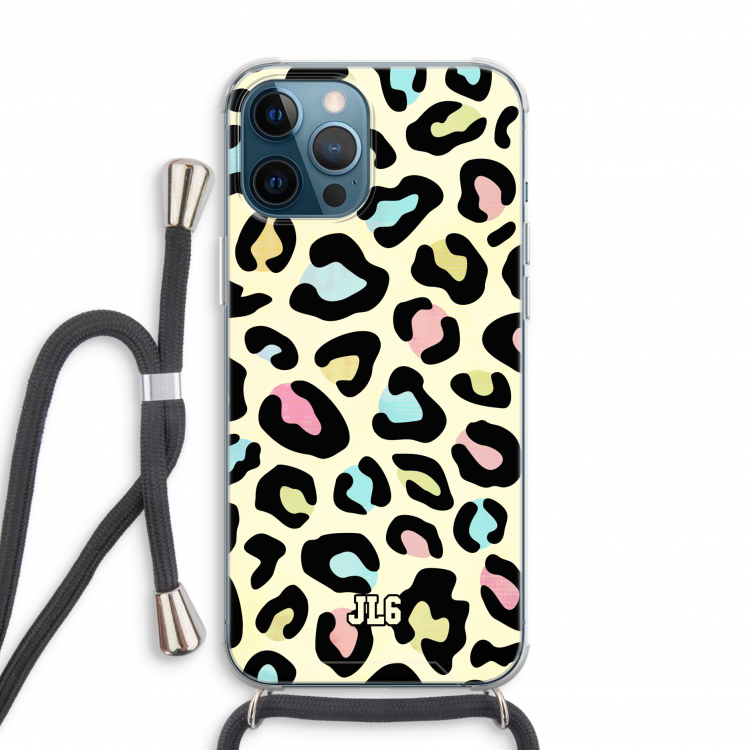 Leopard pattern: iPhone 12 Pro Transparant Hoesje met koord