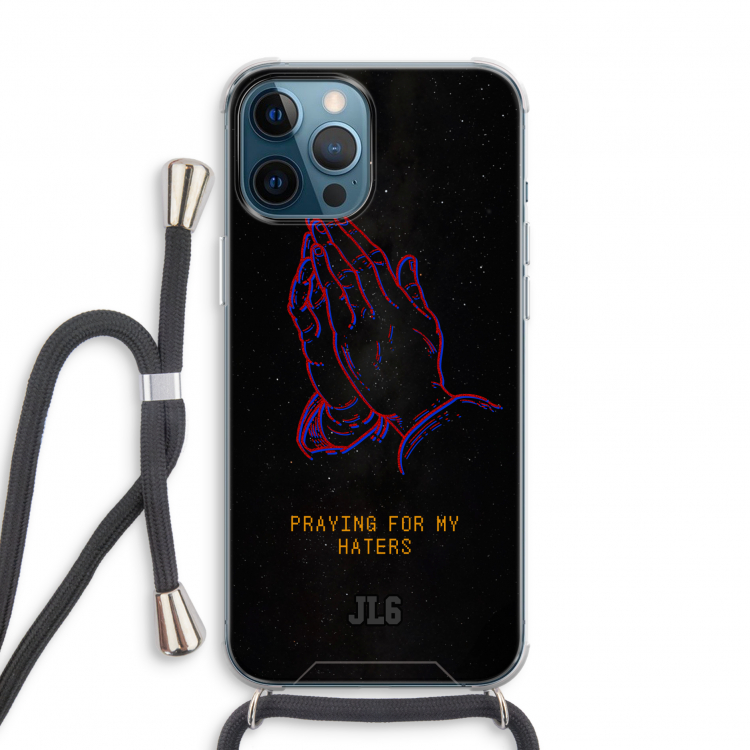 Praying For My Haters: iPhone 12 Pro Transparant Hoesje met koord