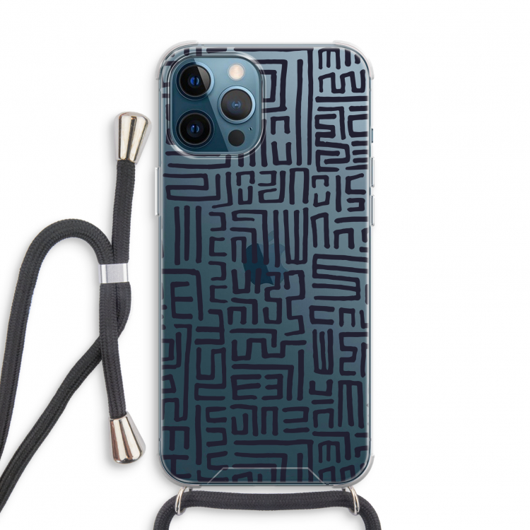 Moroccan Print: iPhone 12 Pro Transparant Hoesje met koord