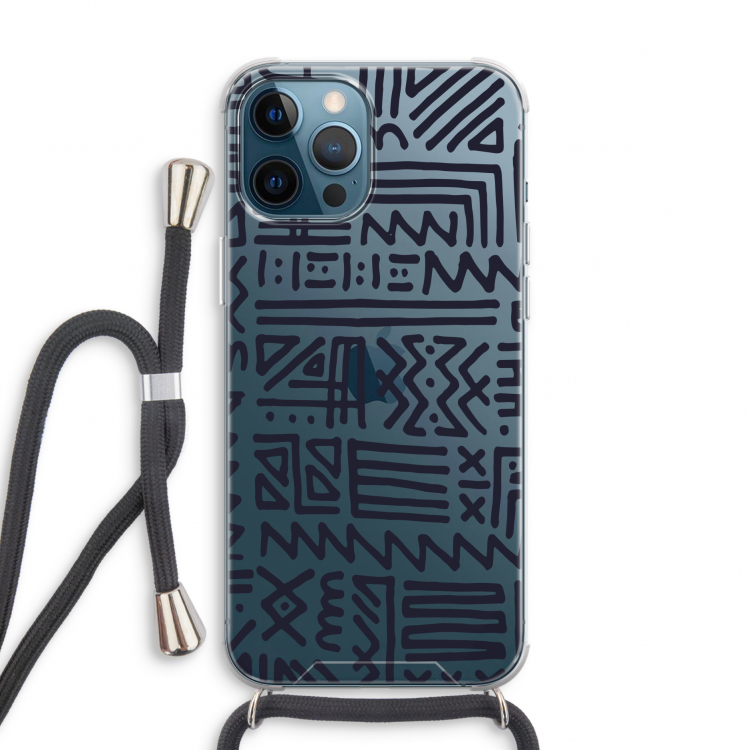 Marrakech print: iPhone 12 Pro Transparant Hoesje met koord