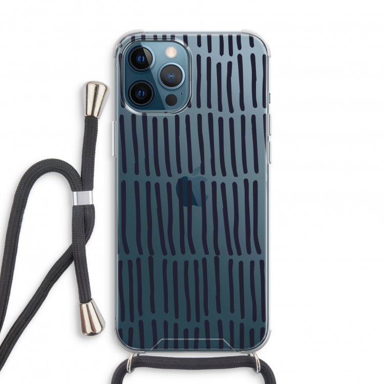 Moroccan stripes: iPhone 12 Pro Transparant Hoesje met koord