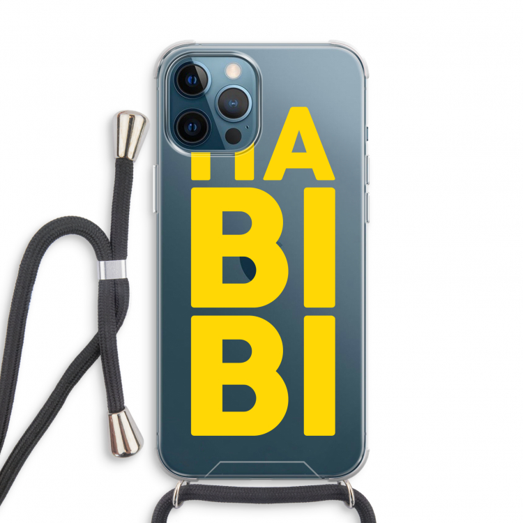 Habibi Blue: iPhone 12 Pro Transparant Hoesje met koord