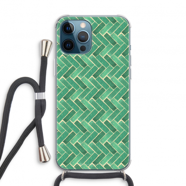 Moroccan tiles 2: iPhone 12 Pro Transparant Hoesje met koord