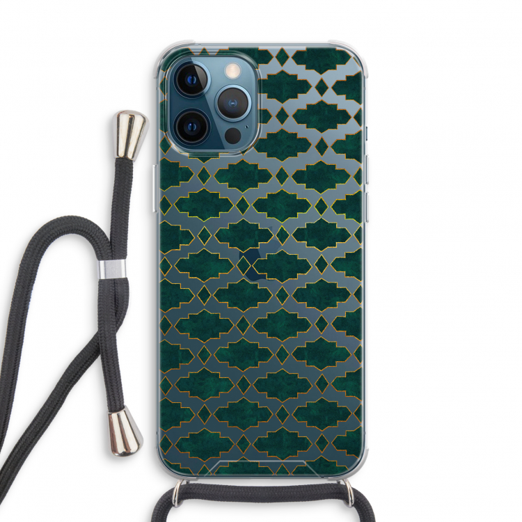 Moroccan tiles: iPhone 12 Pro Transparant Hoesje met koord