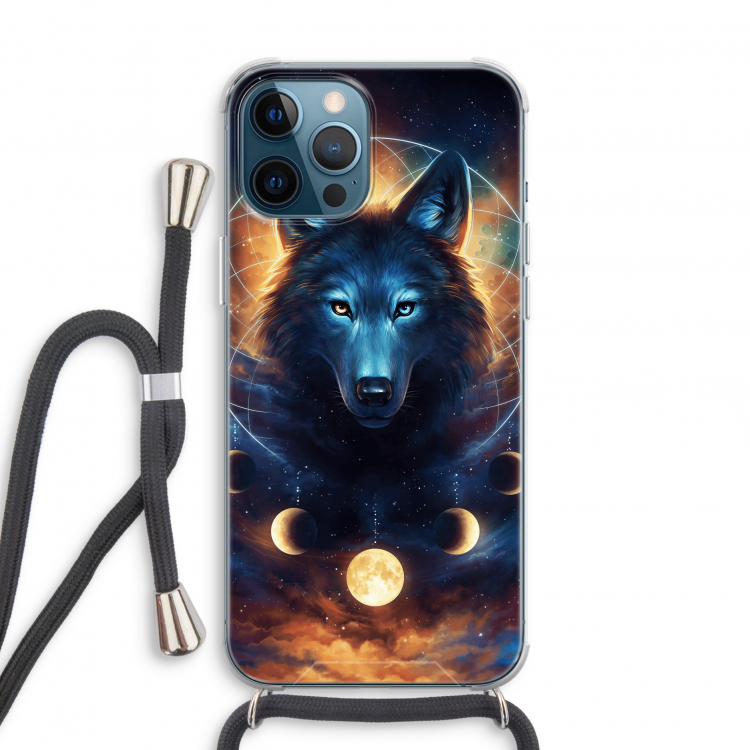 Wolf Dreamcatcher: iPhone 12 Pro Transparant Hoesje met koord